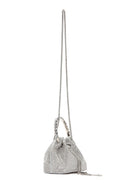 Women's Silver Long Chain Strap Stone Mini Evening Handbag | Derimod