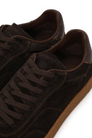 Erkek Kahverengi Bağcıklı Kalın Tabanlı Süet Deri Sneaker | Derimod