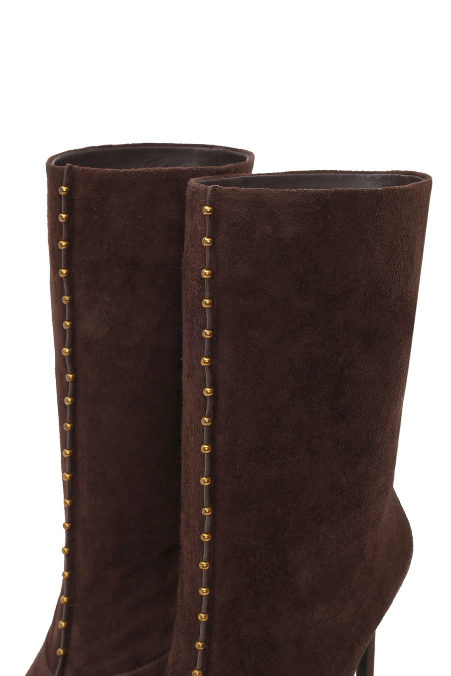 Woman Brown Short Thin-Heeled Suede Short Boots