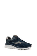 Geox Erkek Lacivert U Spherica Actif X1 A - Mes + Su Bağcıklı Süet Sneaker | Derimod