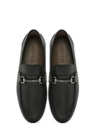 Erkek Siyah Baskılı Deri Casual Loafer | Derimod