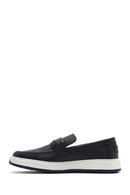 Erkek Lacivert Deri Loafer | Derimod