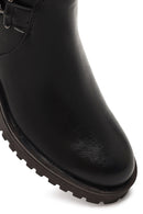 Women's Black Zippered Thick Heeled Boots | Derimod