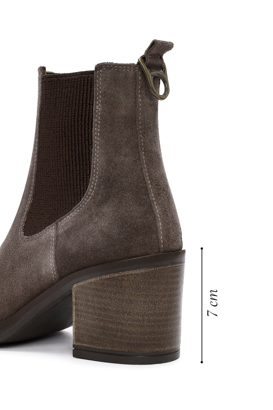 Women's Mink Heeled Suede Leather Cowboy Boots