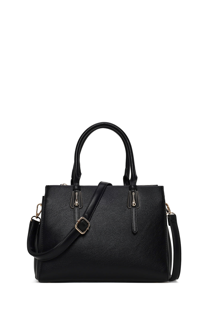 Woman Black Classic Shoulder Bag with Long Strap WB200027SF | Derimod