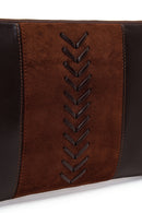 Woman Brown Chain Strap Braided Clutch Bag | Derimod