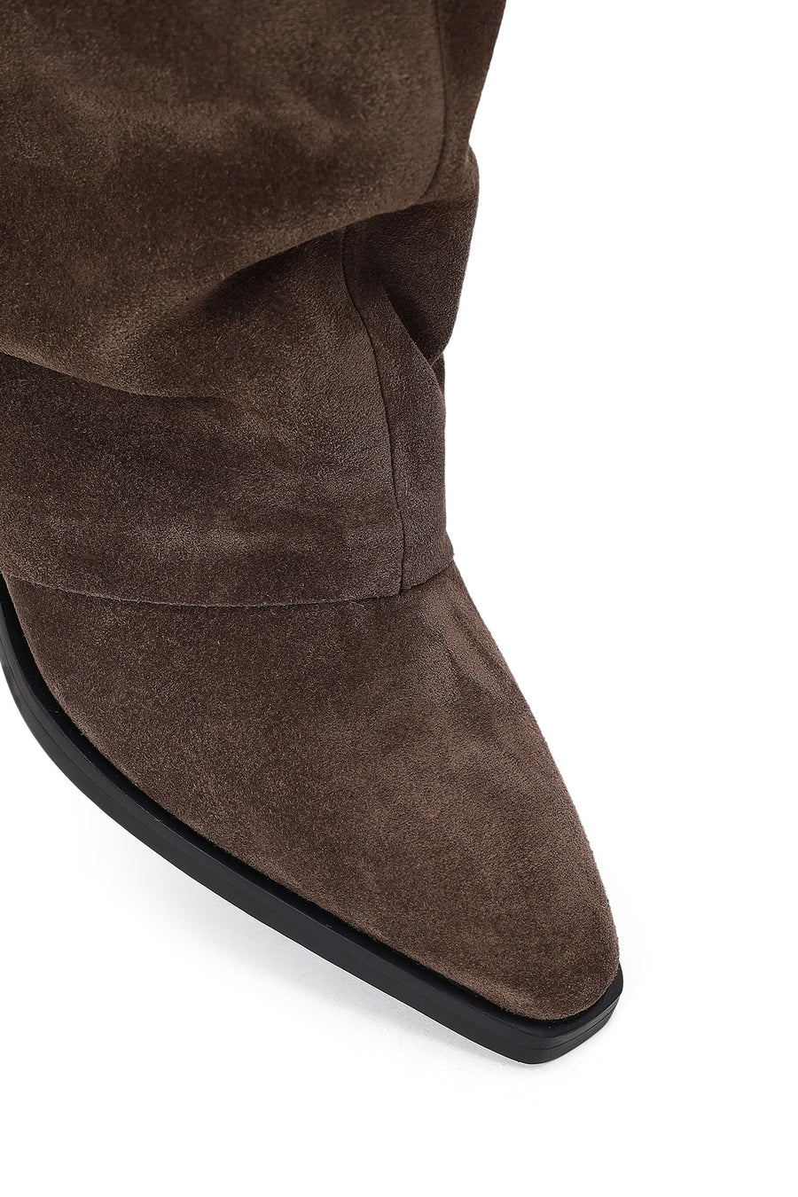 Woman Mink Thick-Heeled Suede Boot