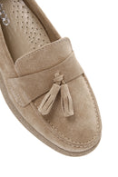 Women's Beige Suede Leather Comfort Loafer | Derimod