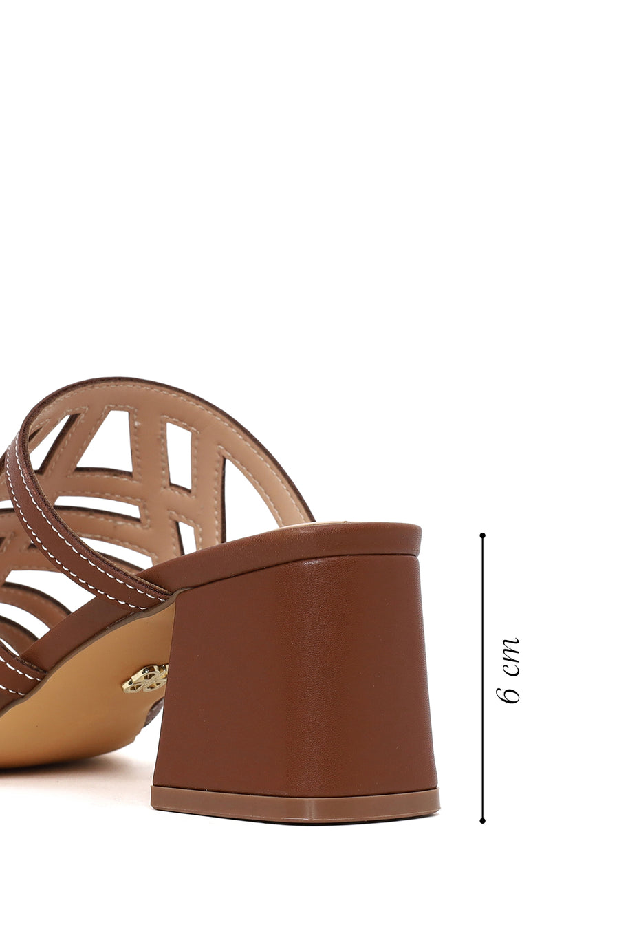 Woman Brown Chunky-Heel Slippers