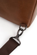 Male Brown Mini Leather Handbag | Derimod