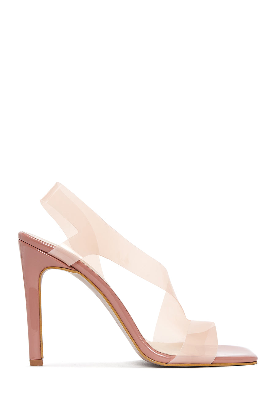 Women's Powder Transparent Heeled Sandals 22SFE3916PV | Derimod