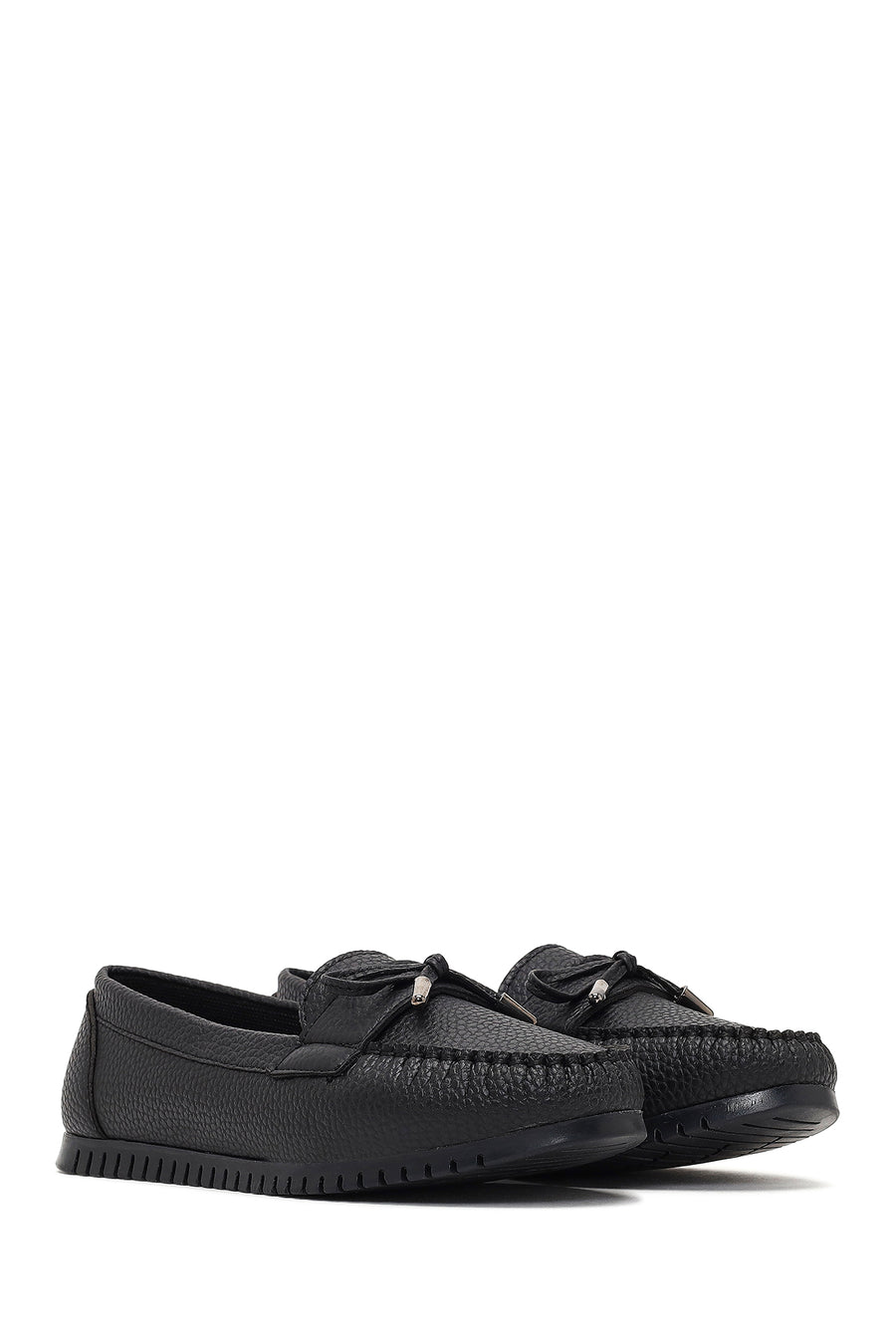 Kadın Siyah Tokalı Loafer