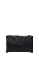 Woman Black Chain-Strap Patterned Clutch Bag | Derimod