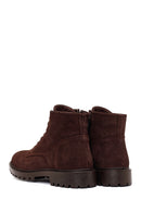 Male Brown Zip Closure Suede Boots | Derimod