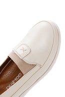 Women's Cream Leather Comfort Loafer | Derimod