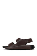 Male Brown Strapped Leather Sandals | Derimod