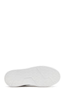Men's White Lace-up Thick-Sole Leather Sneaker | Derimod