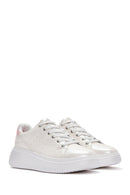 Women's White Lace-Up Thick Soled Sneaker | Derimod
