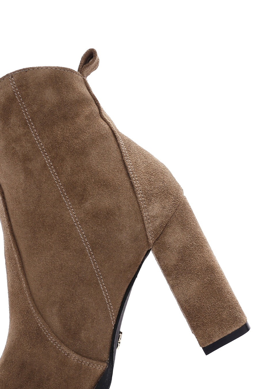 Women's Brown Suede Leather Heeled Boots