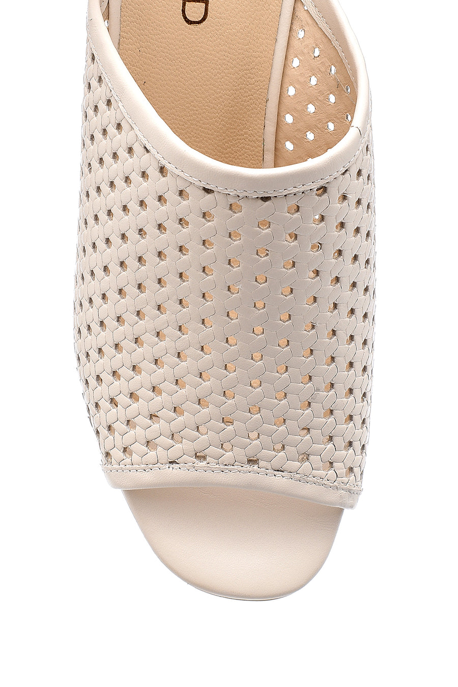 Women's Leather Heel Detailed Slippers