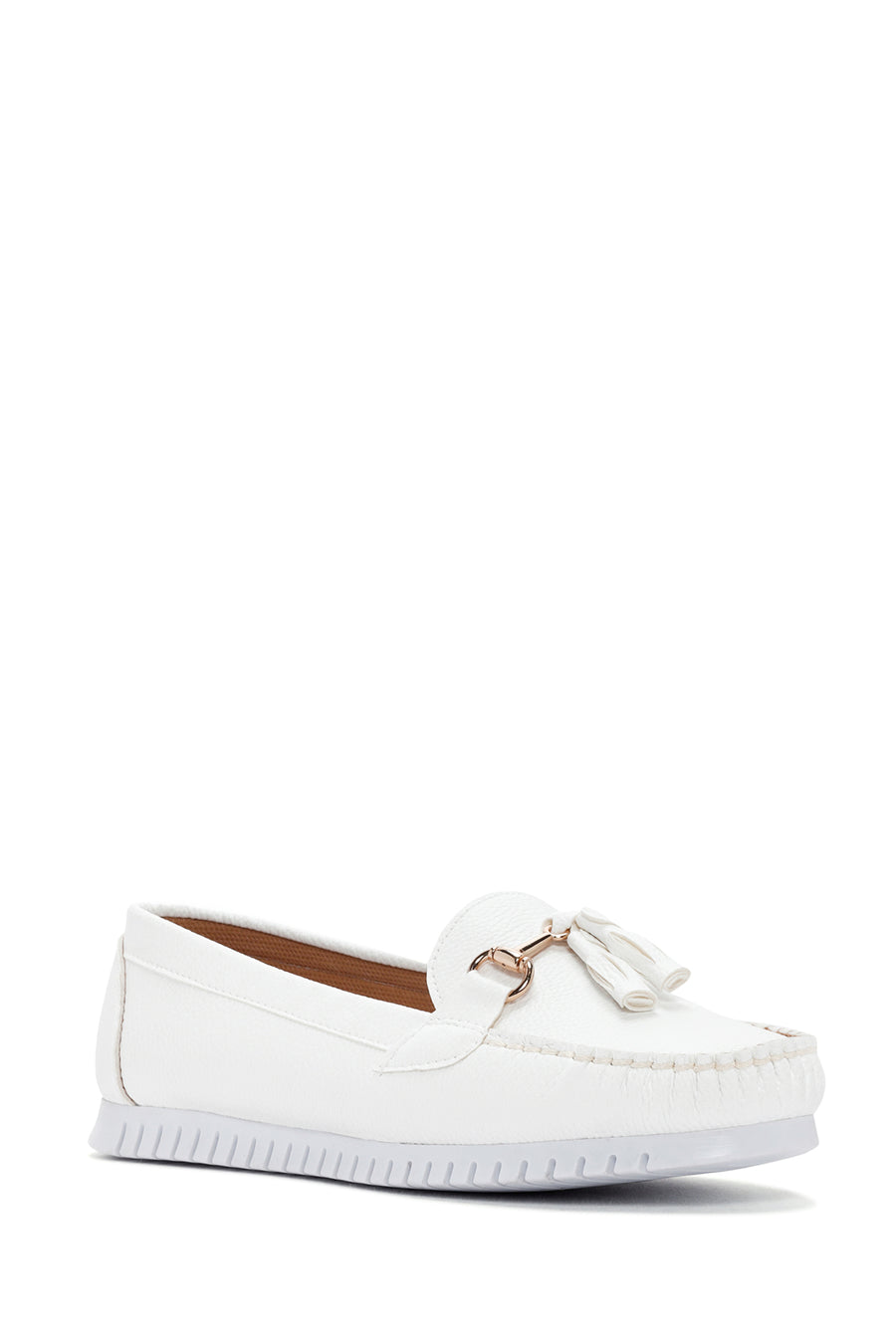 Women's White Tassel Detailed Loafer