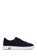 Erkek Lacivert Bağcıklı Süet Deri Sneaker | Derimod
