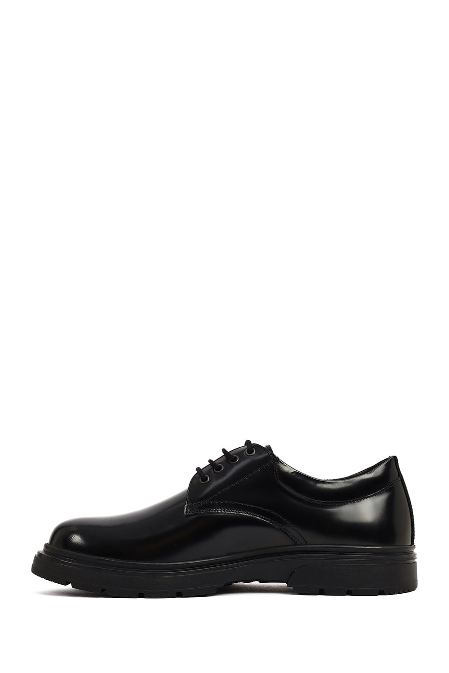 Men's Black Lace-Up Leather Casual Shoes