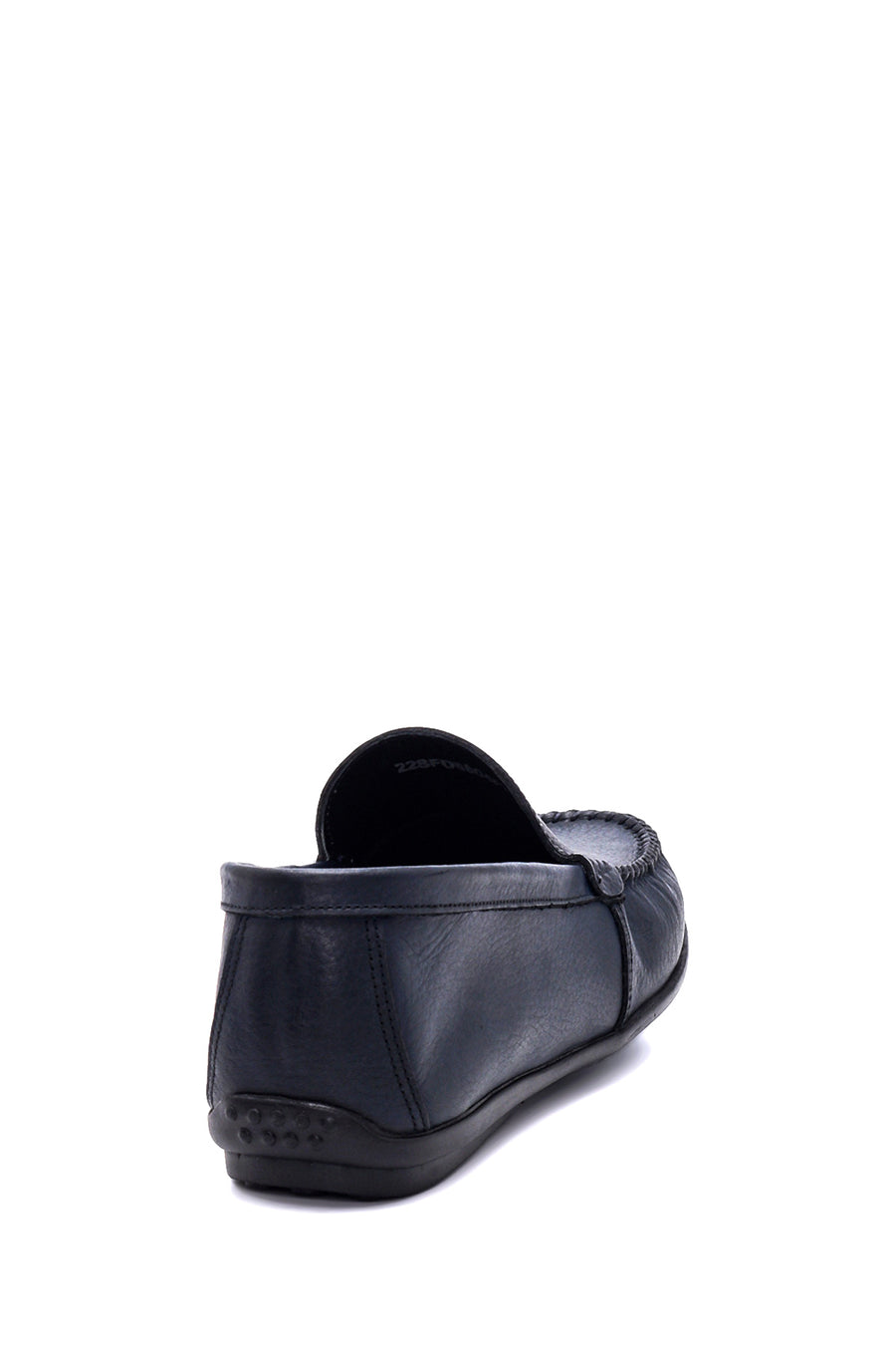 Erkek Lacivert Deri Casual Loafer