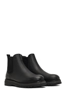 Male Black Leather Chelsea Boots | Derimod