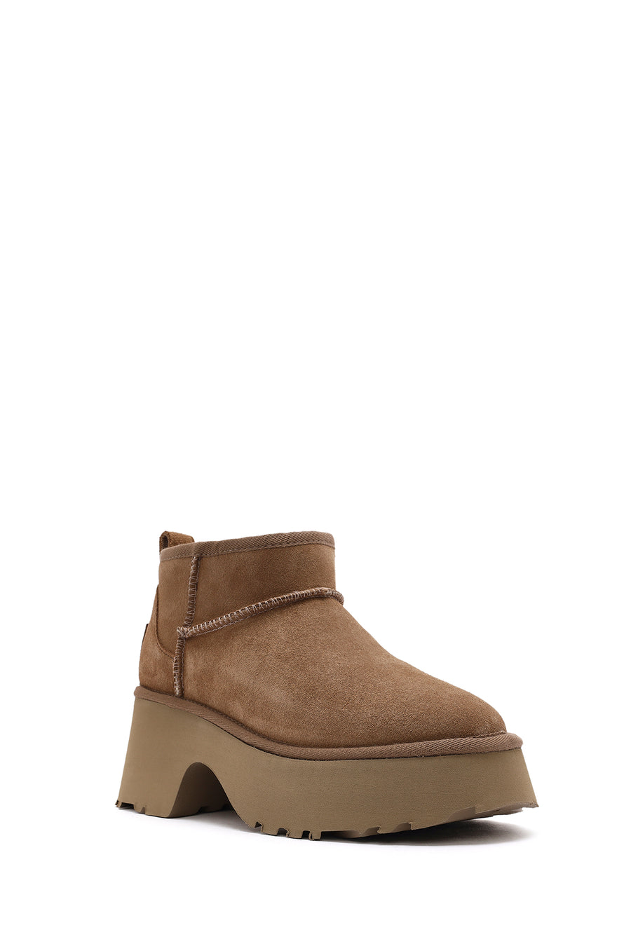 Women's Brown Thick Soled Suede Leather Teddy Boots