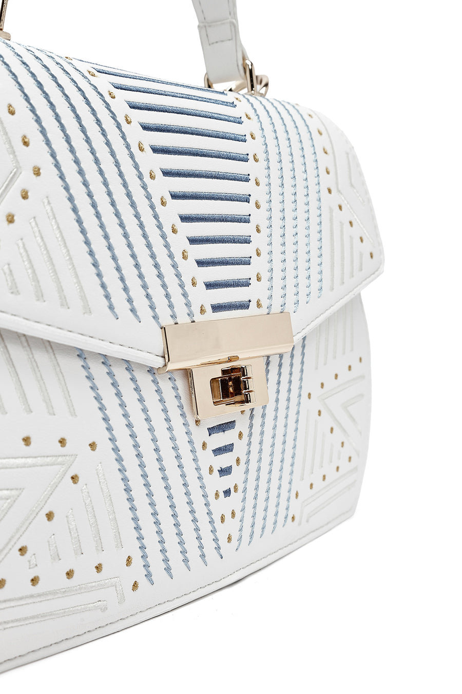 Women's Cream Printed Long Shoulder Bag
