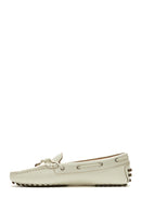 
Women's Beige Bow Detailed Leather Loafer
 | Derimod
