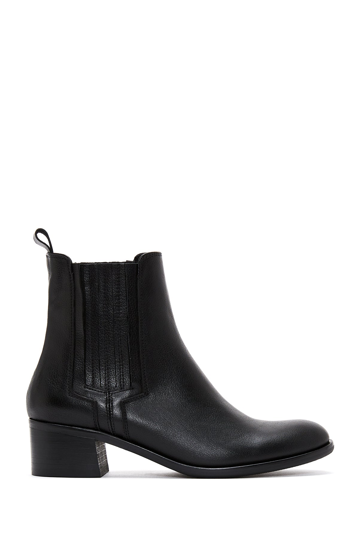 Women's Black Leather Heeled Chelsea Boots 22WFD150218 | Derimod