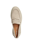 Geox Women Beige D Spherica Ec1 Suede Leather Masculine Loafer | Derimod