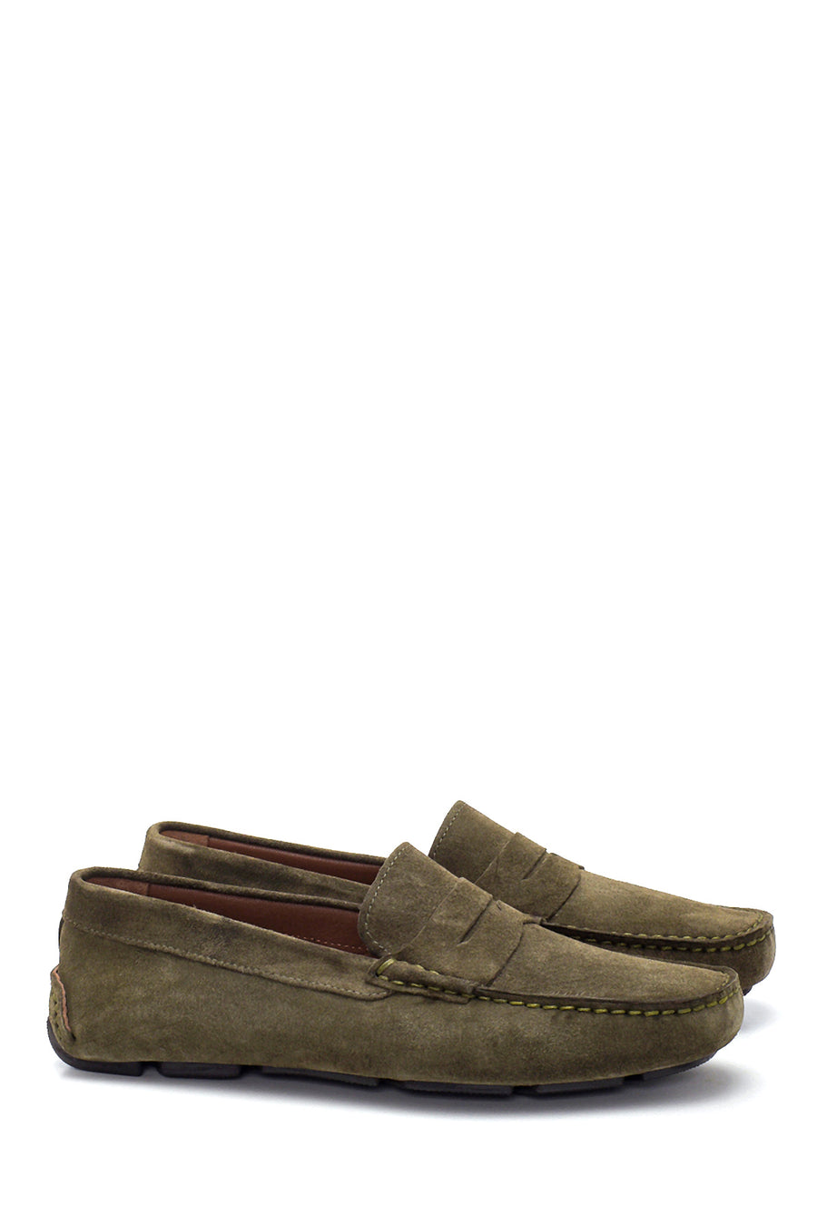 Men's Khaki Leather Suede Casual Loafer