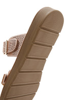 Women's Pink Double Buckled Stoned Slippers | Derimod