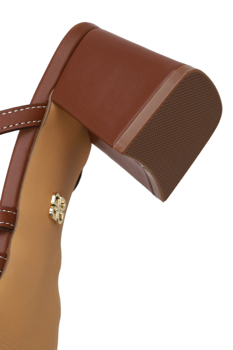 Woman Brown Chunky-Heel Slippers