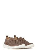 Woman Mink Patterned Suede Comfort Shoes | Derimod