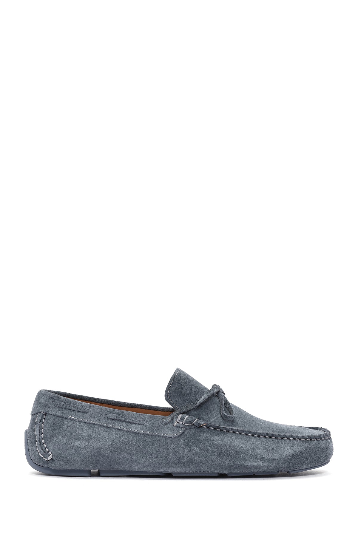 Men's Navy Blue Suede Leather Loafer 25SFD630410 | Derimod