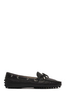 Woman Black Leather Loafer | Derimod