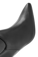 Woman Black Zippered Thin Heeled Boots | Derimod