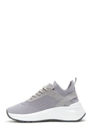Kadın Gri Kalın Tabanlı Kumaş Sneaker | Derimod