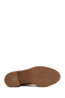 Woman Brown Zippered Chunky Heel Suede Leather Boat | Derimod
