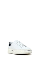 Erkek Beyaz Bağcıklı Kalın Tabanlı Deri Sneaker | Derimod