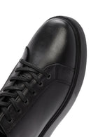 Men's Black Lace-up Leather Sneaker | Derimod