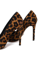 Kadın Leopar Yüksek İnce Topuklu Deri Stiletto | Derimod