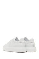 Erkek Beyaz Bağcıklı Kalın Tabanlı Deri Sneaker | Derimod