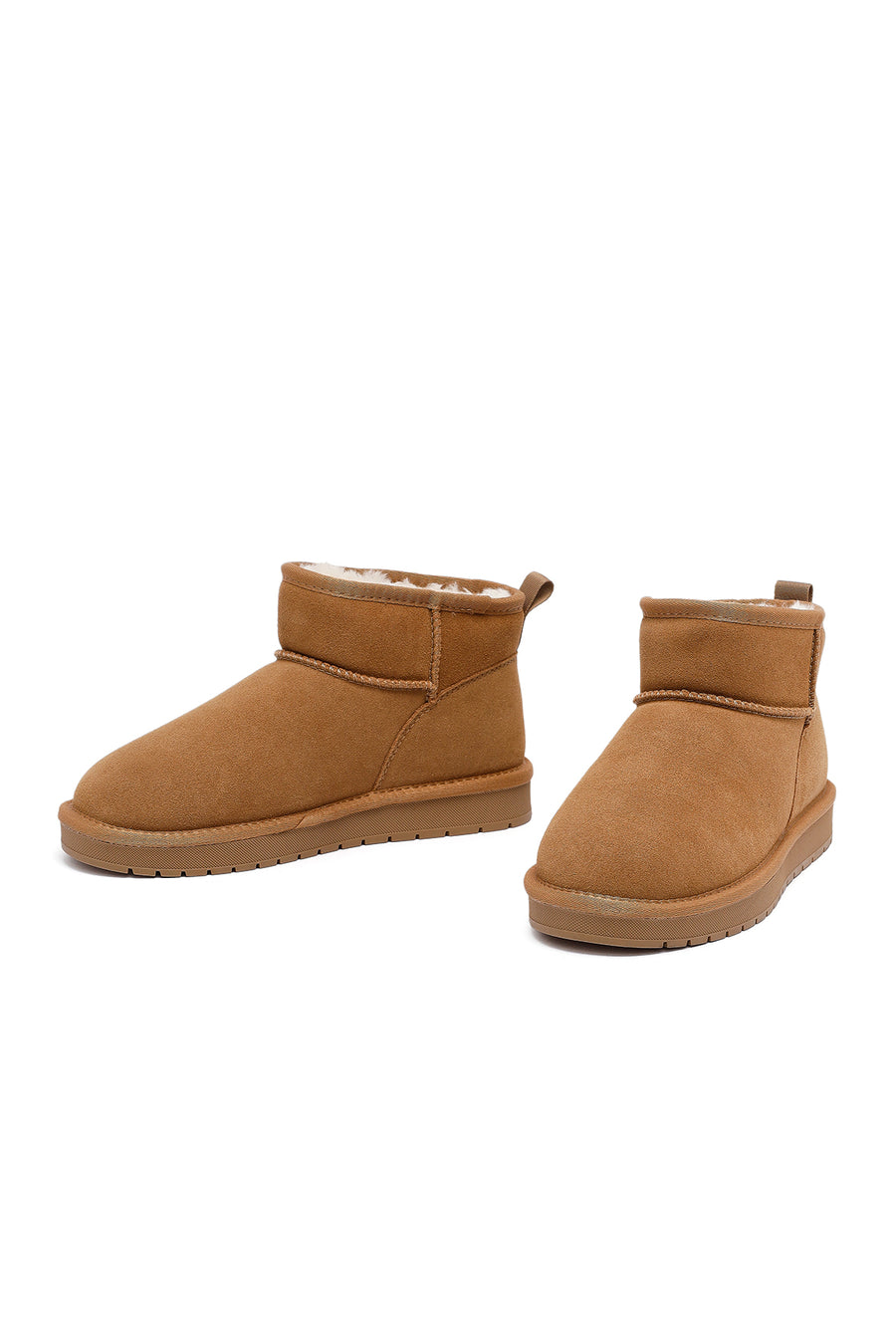 Woman Camel Fur Suede Teddy Boots