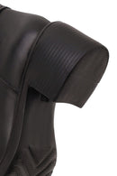 Woman Black Chunky-Heeled Leather Chelsea Boots | Derimod