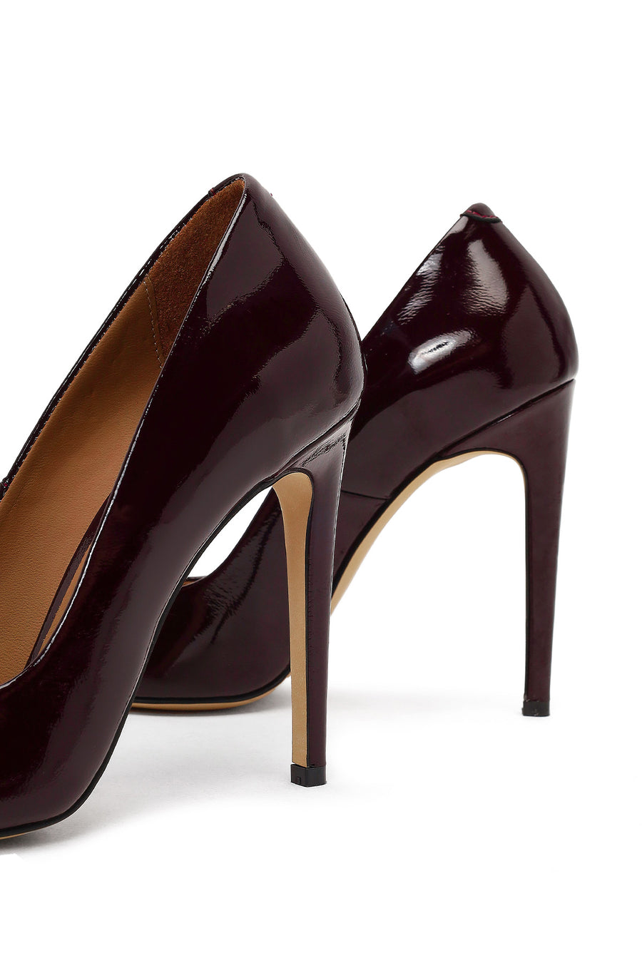Woman Burgundy High Thin-Heel Patent Leather Leather Stiletto